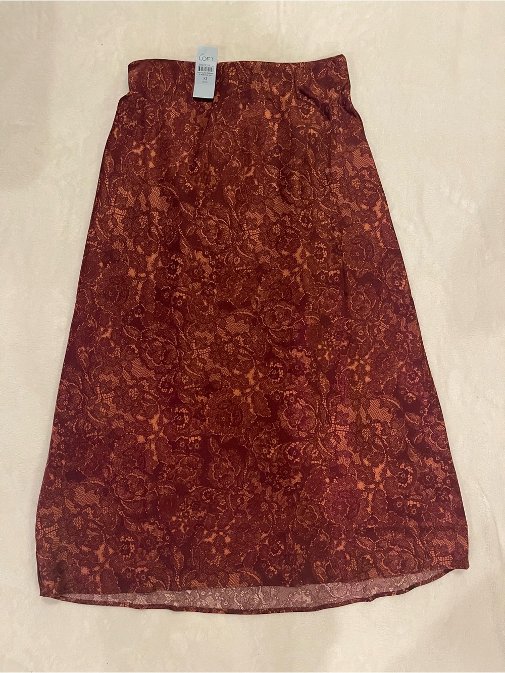 LOFT Floral Midi Skirt